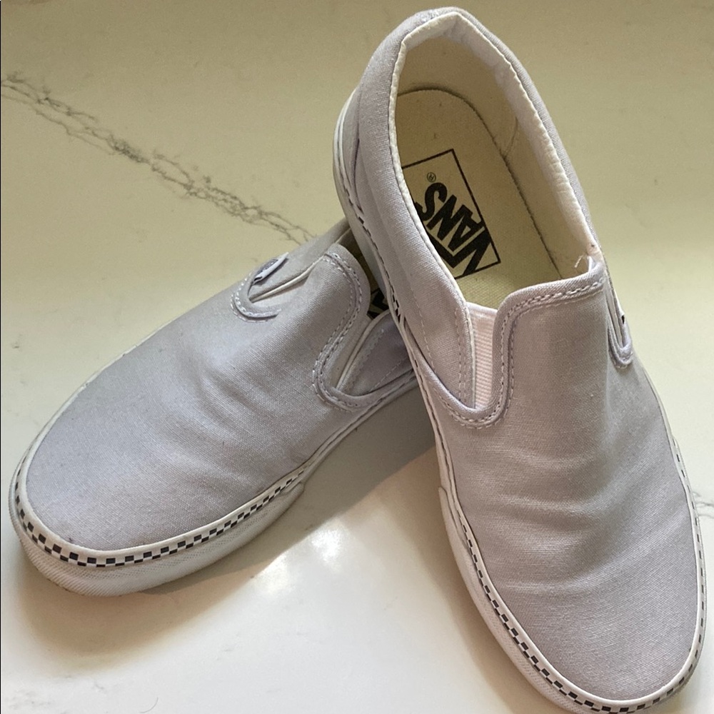 Vans White and Gray Sneakers Slip-On Comfort